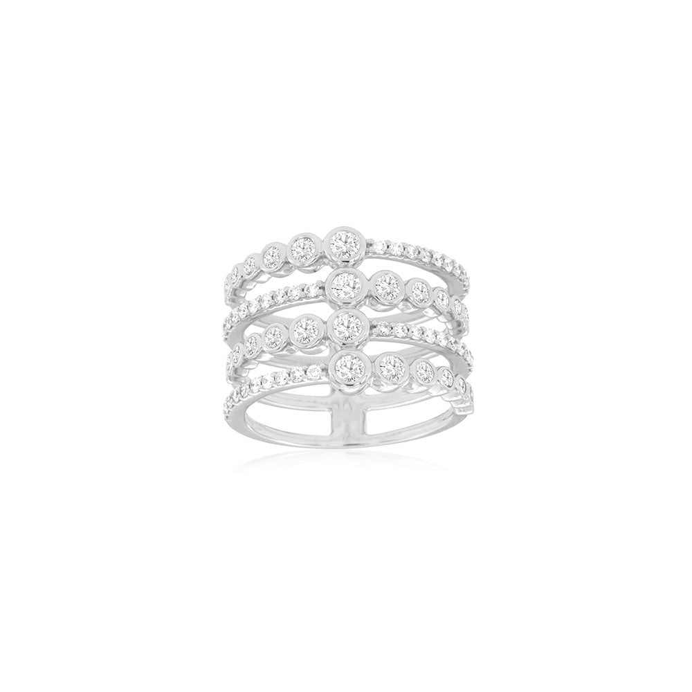 Diamond Bubble Multi-Band in 14k White Gold