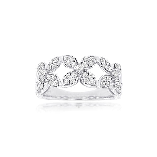 Diamond Flora Band in 14k White Gold