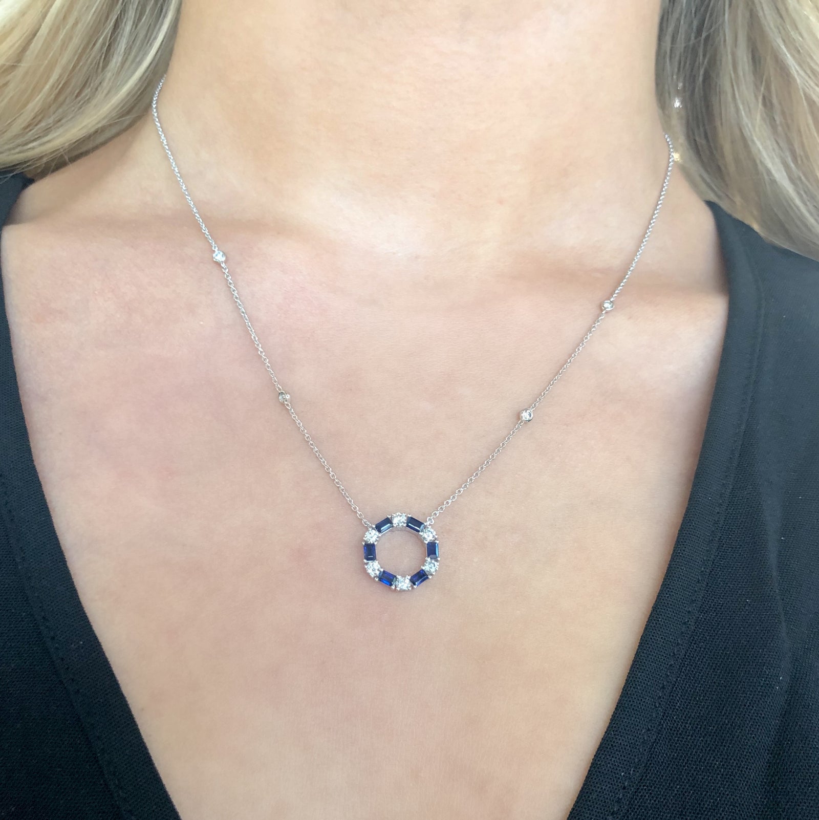 Blue Sapphire and Diamond Unity Necklace - Talisman Collection Fine Jewelers