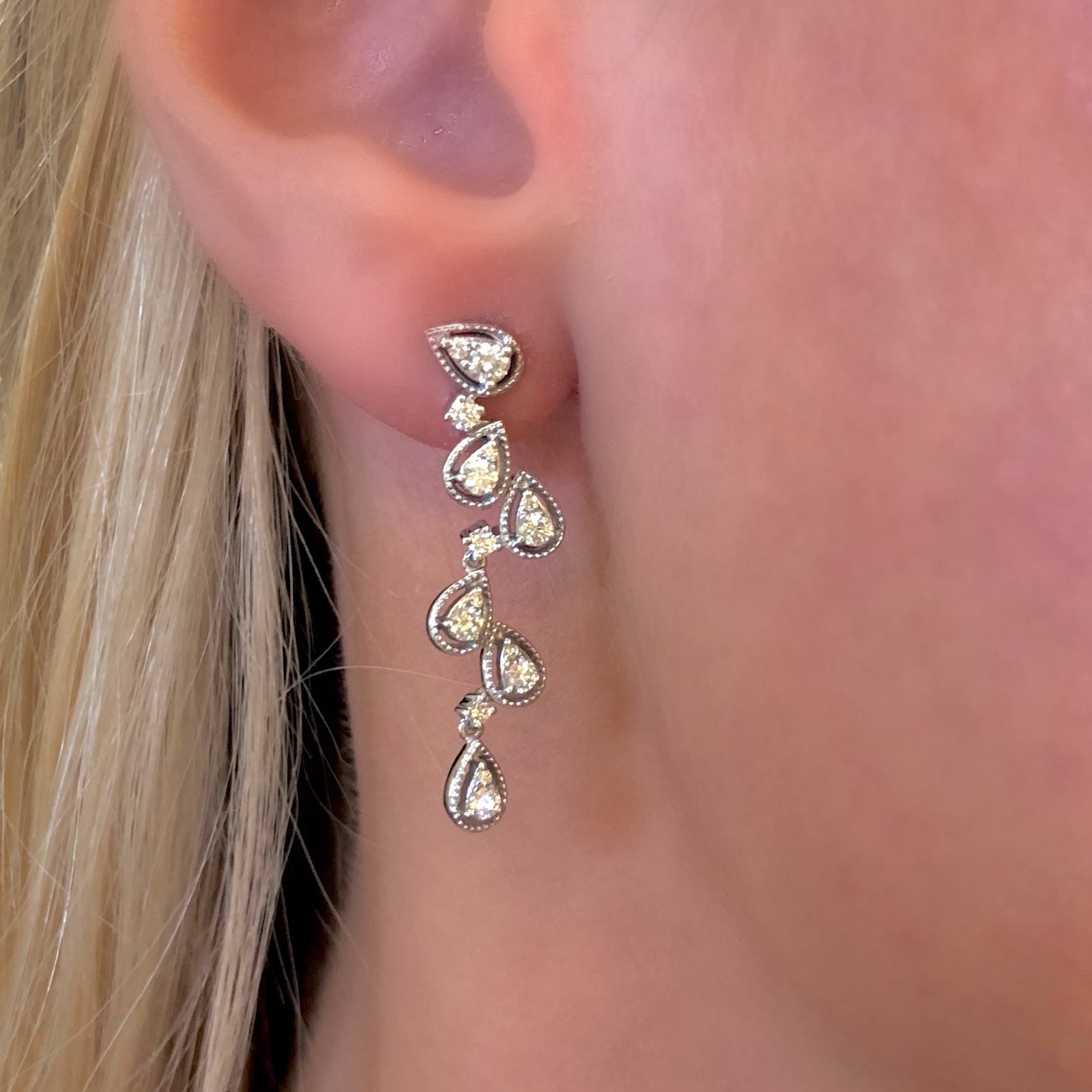 Diamond Cascade Drop Earrings - Talisman Collection Fine Jewelers