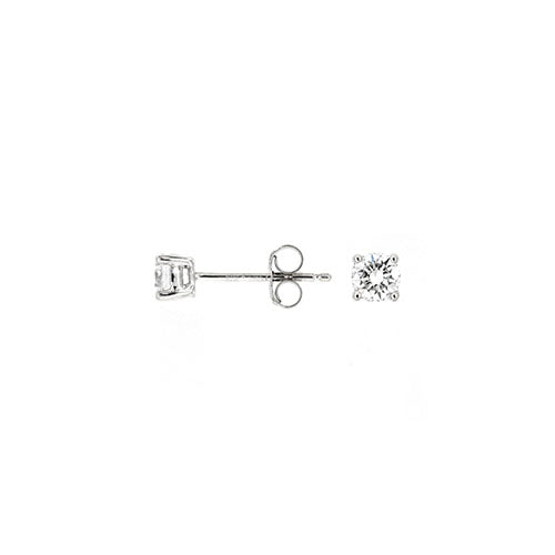 Diamond Stud Earrings, 0.50 Carat Total Weight in 14k White Gold