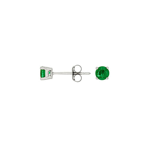 Emerald Stud Earrings, 0.50 Carat Total Weight in 14k White Gold
