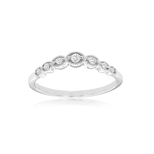 Diamond Contour Stack Band in 14k White Gold