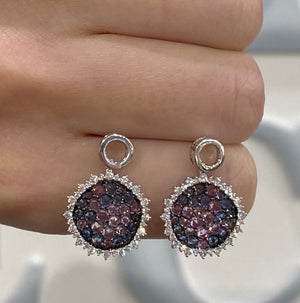 Pink and Blue Sapphire Drop Earrings