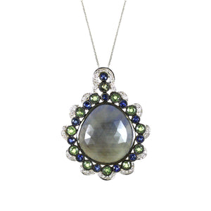 Sapphire Slice and Diamond Pendant by Vivaan - Talisman Collection Fine Jewelers
