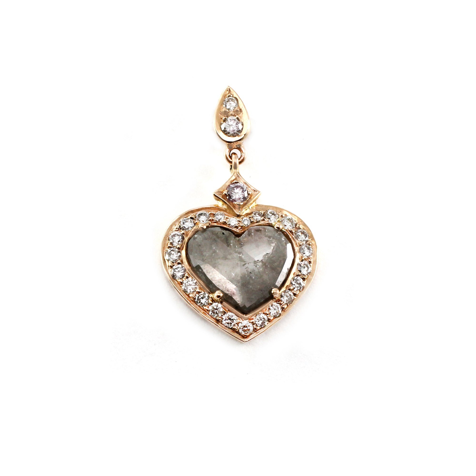 Grey Diamond Slice Heart Pendant by Vivaan - Talisman Collection Fine Jewelers