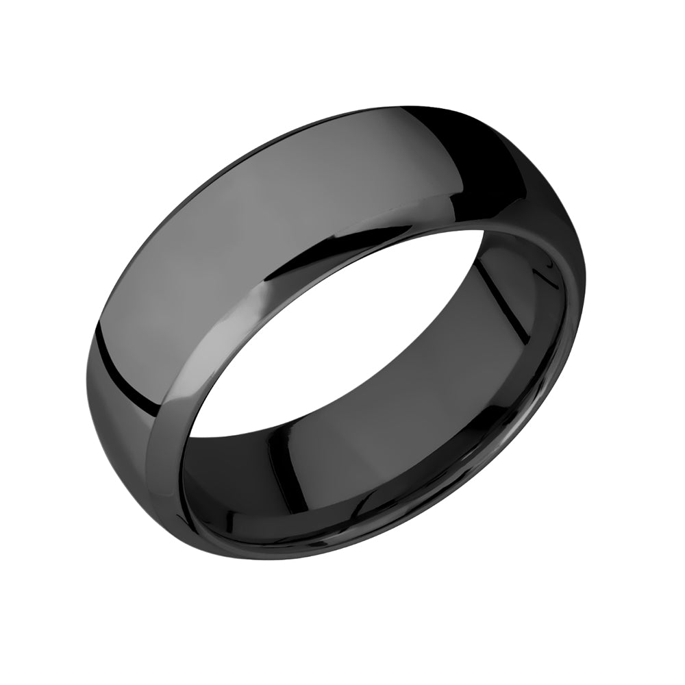 Black Zirconium Domed Bevel Men's Band - Talisman Collection Fine Jewelers