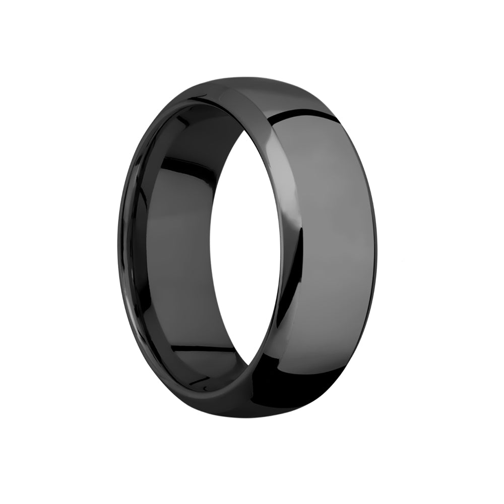 Black Zirconium Domed Bevel Men's Band - Talisman Collection Fine Jewelers