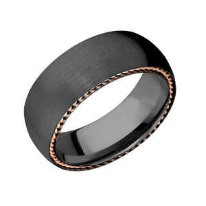 Black Zirconium Rope Detail Men's Band - Talisman Collection Fine Jewelers