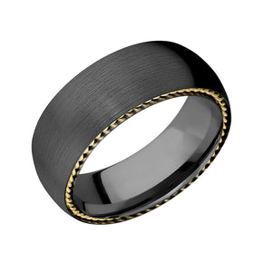 Black Zirconium Rope Detail Men's Band - Talisman Collection Fine Jewelers