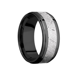 Black Zirconium and Meteorite Inlay Men's Band - Talisman Collection Fine Jewelers