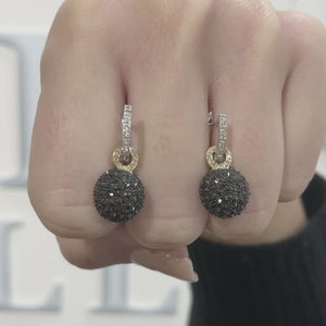 Black Diamond Pavé Drop Earrings by Vivaan