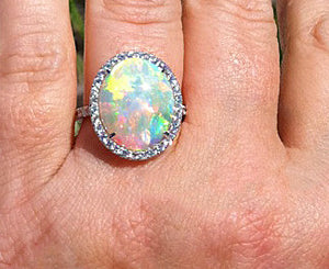 Opal, Diamond, Platinum Ring - Talisman Collection Fine Jewelers