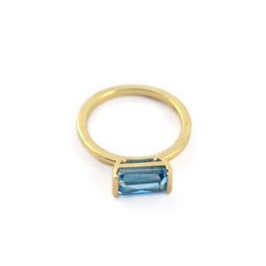 Swiss Blue Topaz Bonbon Ring