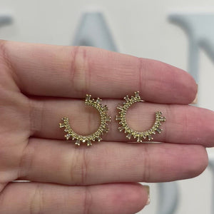 Champagne Diamond Contour Hoop Stud Earrings by Meredith Young