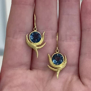 London Blue Topaz Circle of Vines Earrings by Laurie Kaiser