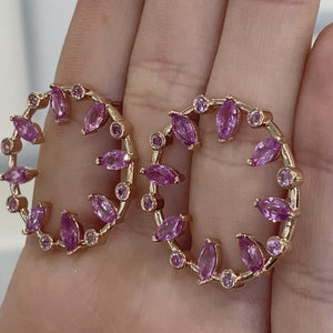 Pink Sapphire Meridian Earrings by Gemma Couture