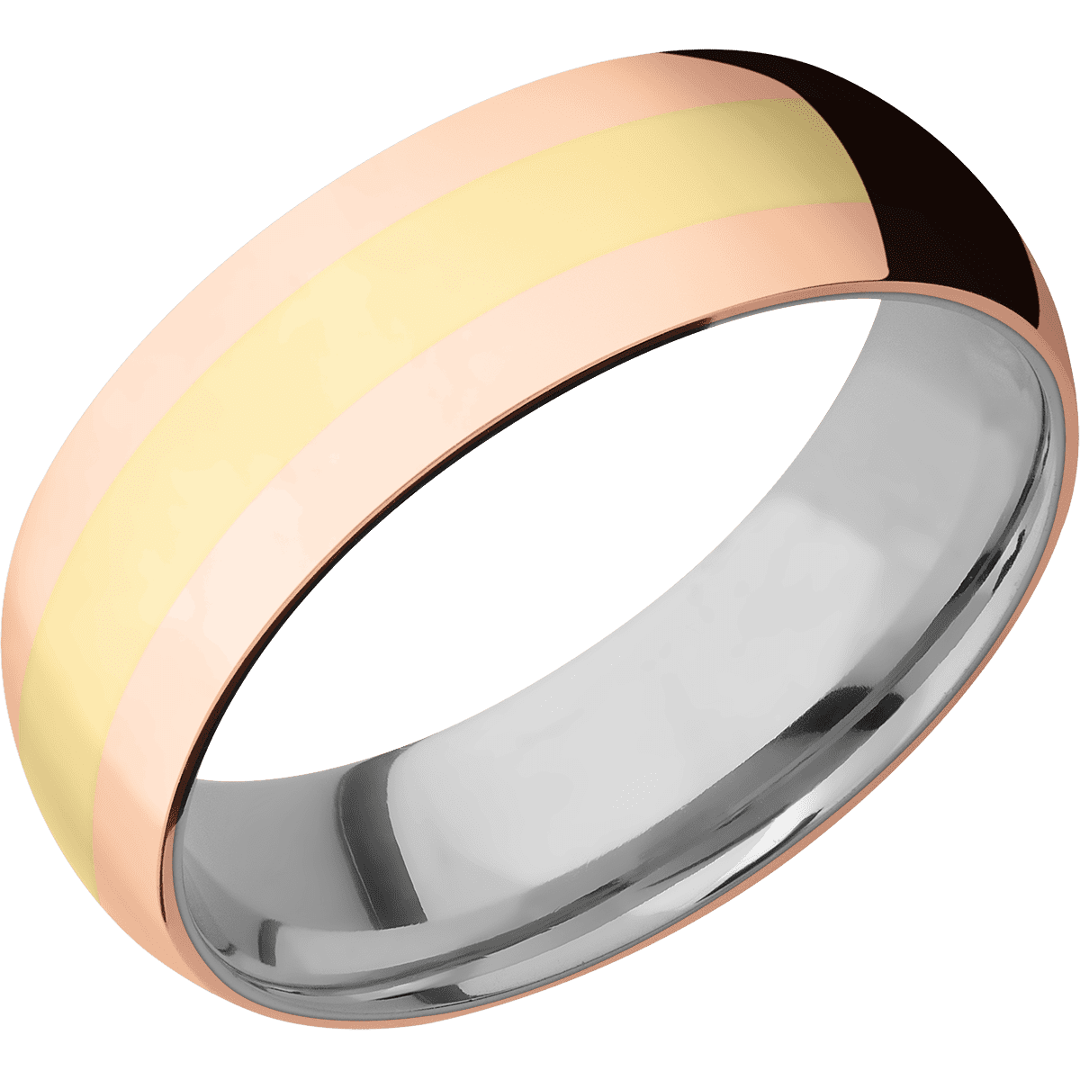 18K Rose Gold + Polish Finish + Titanium