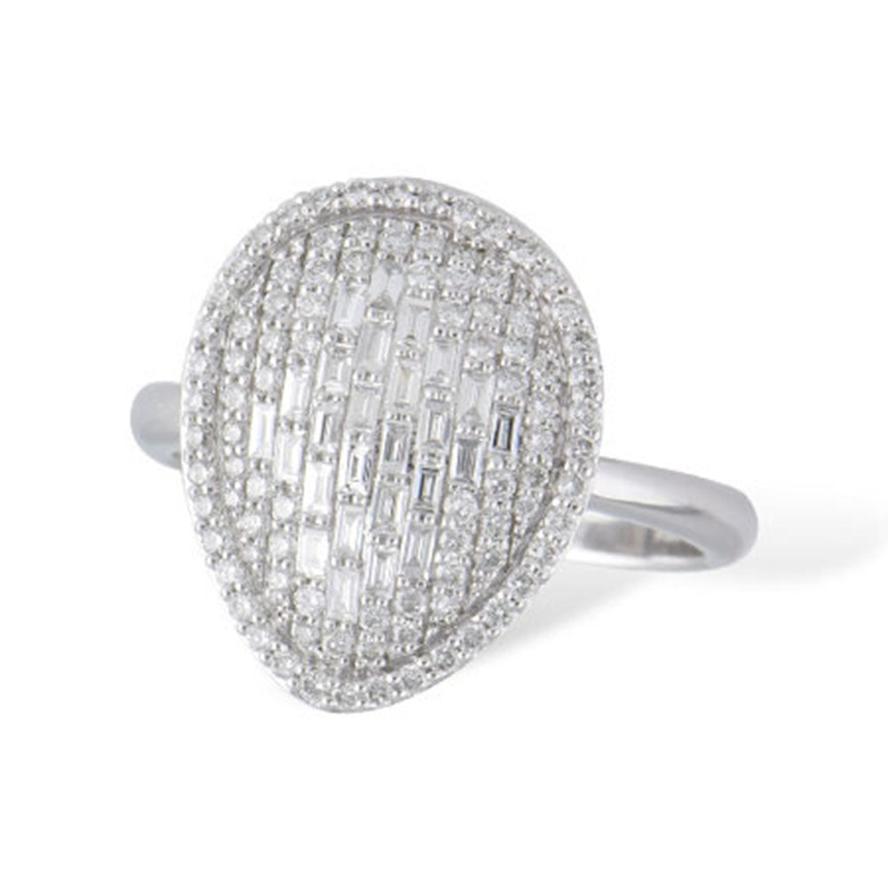 Diamond Mixed Shape Pavé Ring in 14k White Gold