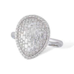 Diamond Mixed Shape Pavé Ring in 14k White Gold