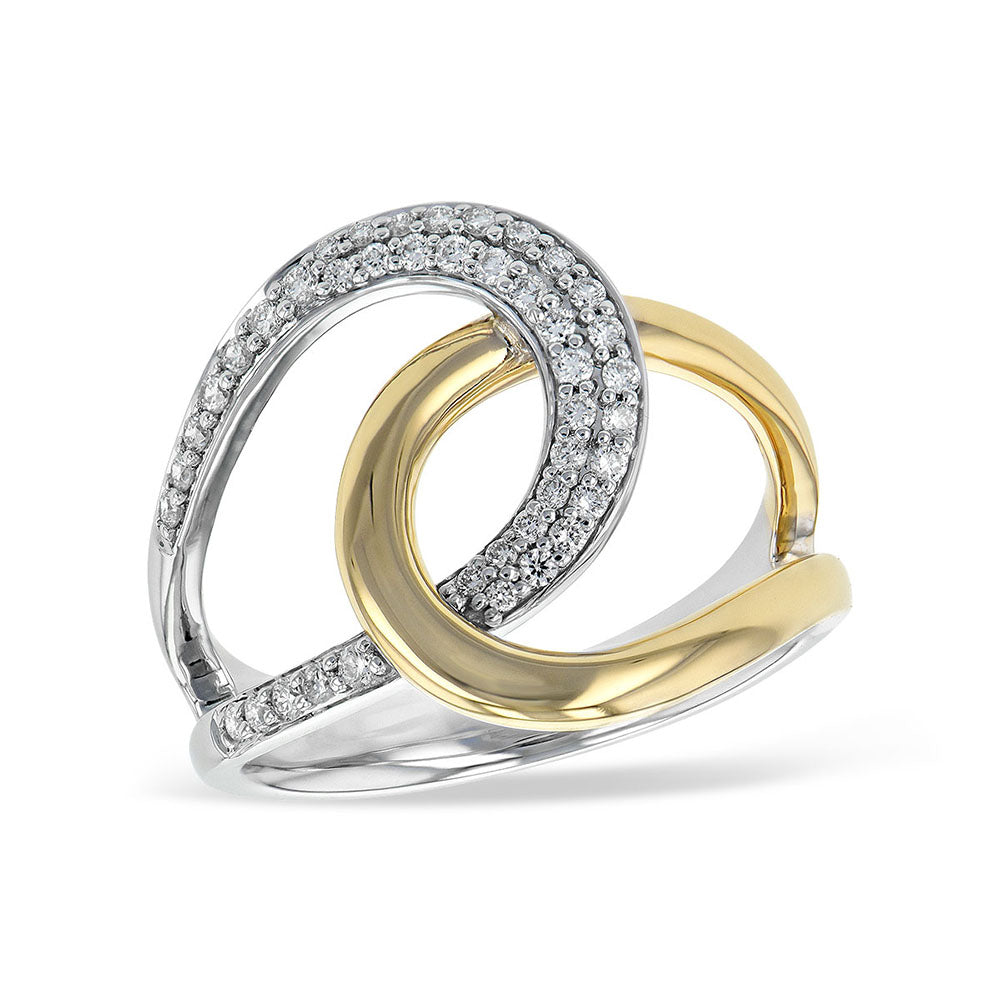 Diamond Two-Tone Bypass Ring