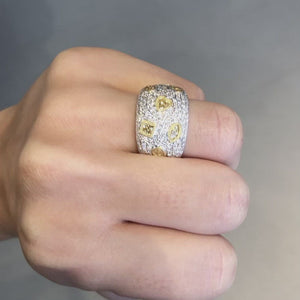 Yellow Diamond Mixed Shape Pavé Ring