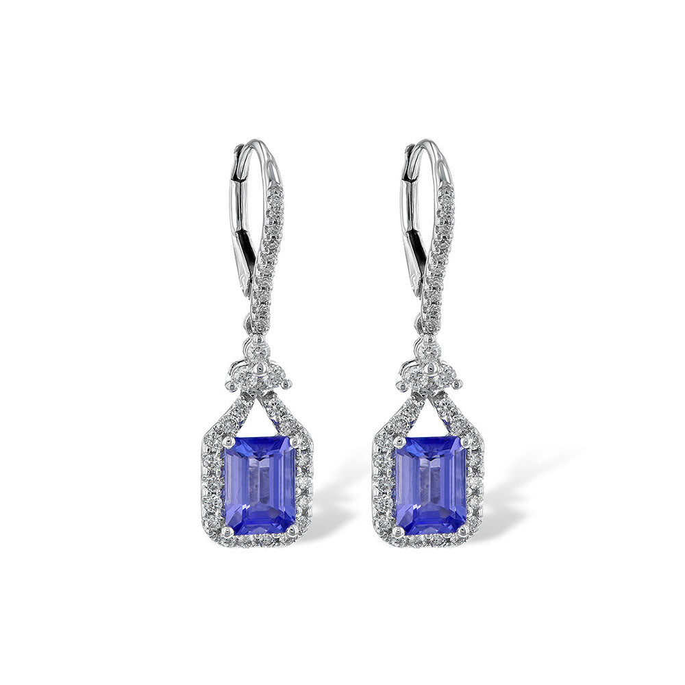 Tanzanite and Diamond Victoria Drop Earrings
