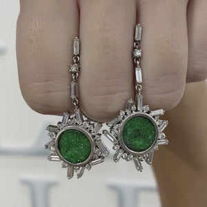 Uvarovite Garnet and Diamond Earrings by Meredith Young