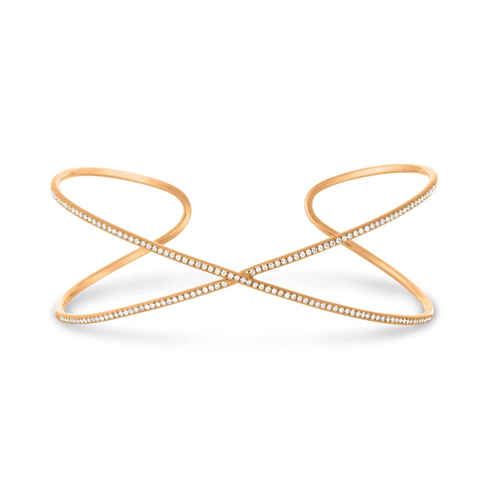 Diamond 'X' Cuff Bracelet - Talisman Collection Fine Jewelers