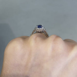 Sapphire and Diamond Vienna Ring