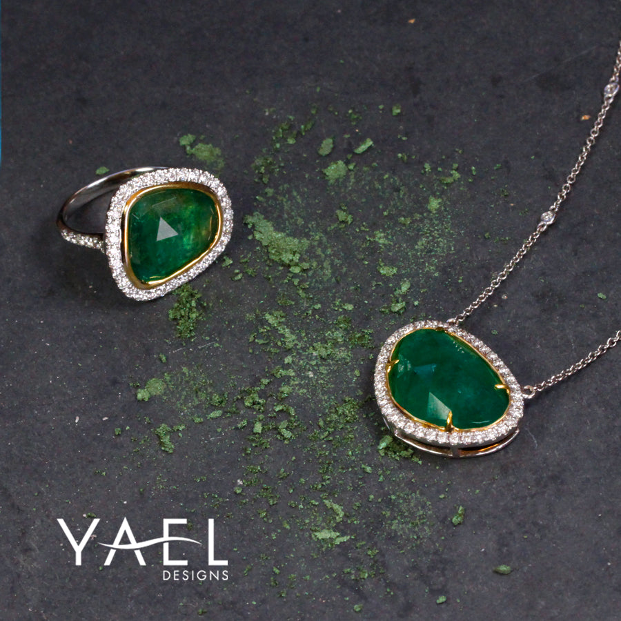 Emerald and Diamond Necklace by Yael - Talisman Collection Fine Jewelers