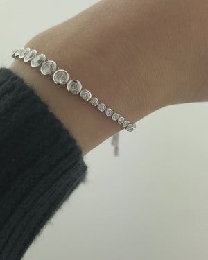 Diamond Bolo Bracelet in 14k White Gold, 3.13 Total Carat Weight