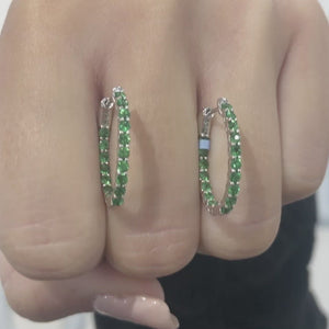 Tsavorite Garnet Hoop Earrings