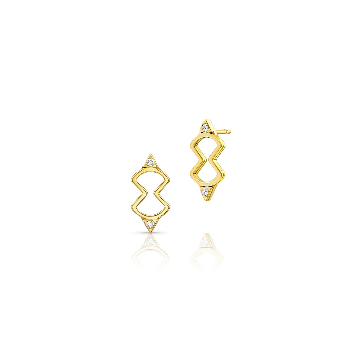 Diamond Figure Eight Stud Earrings by Meredith Young