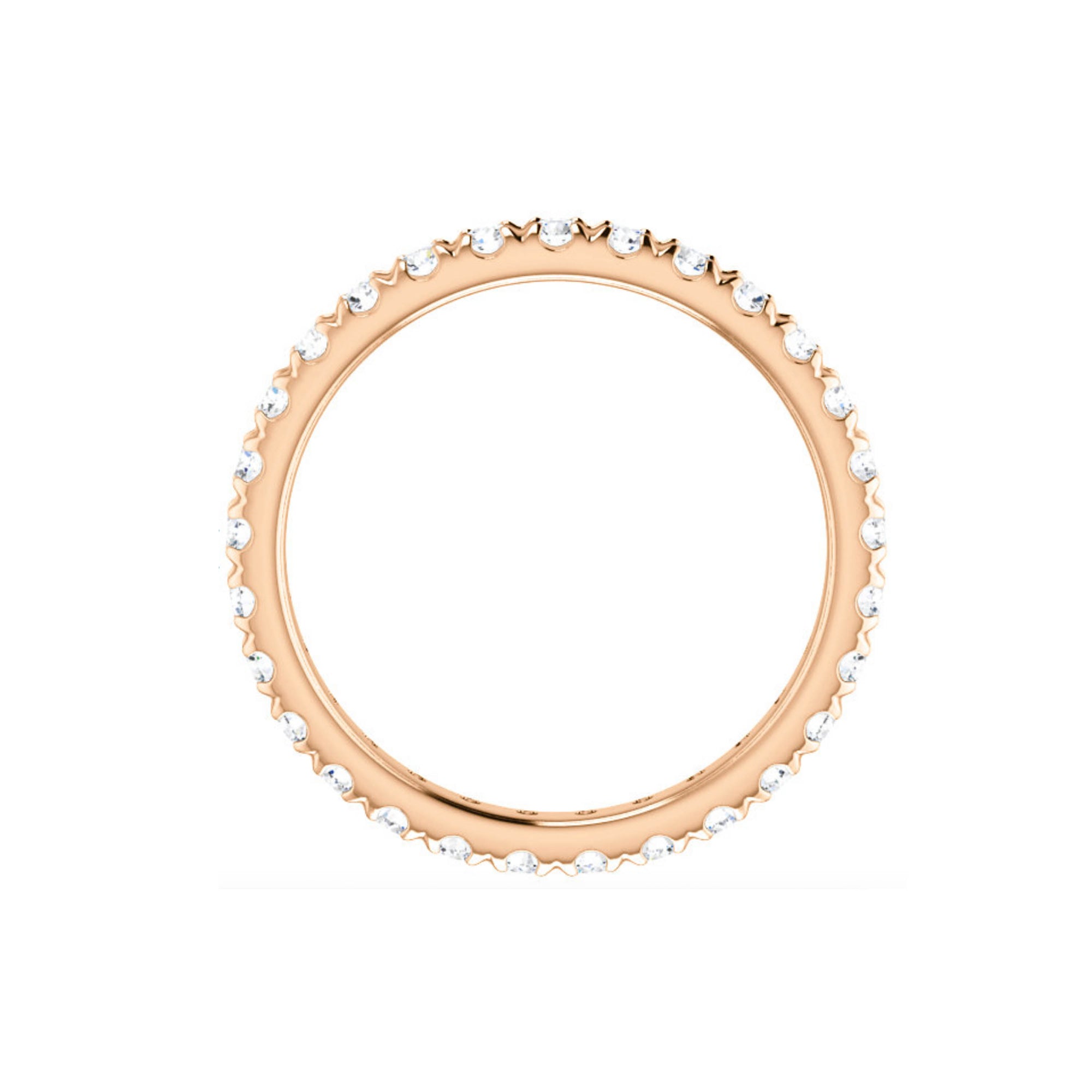 French Set Diamond Eternity Band in White, Yellow or Rose Gold - Talisman Collection Fine Jewelers