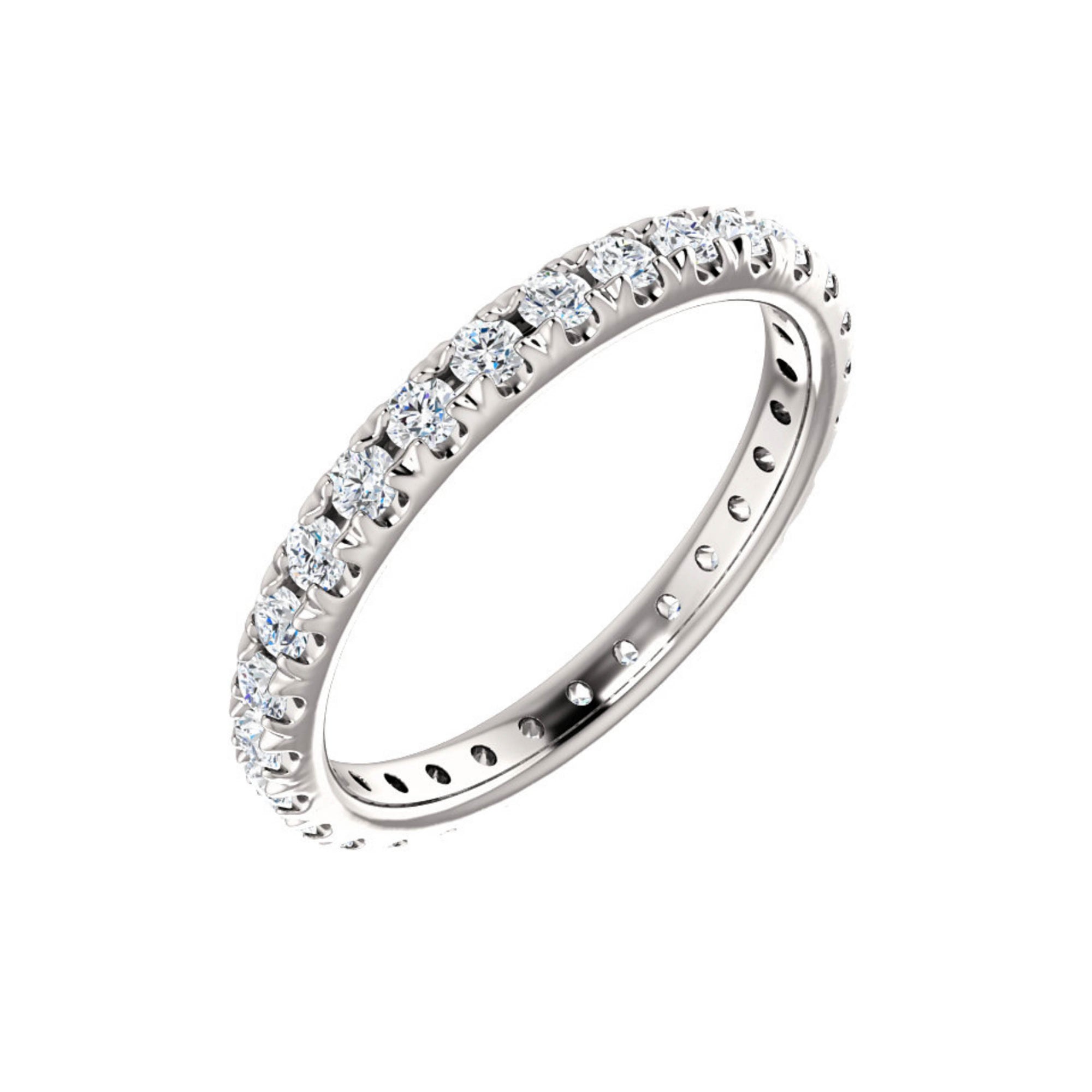 French Set Diamond Eternity Band in White, Yellow or Rose Gold - Talisman Collection Fine Jewelers