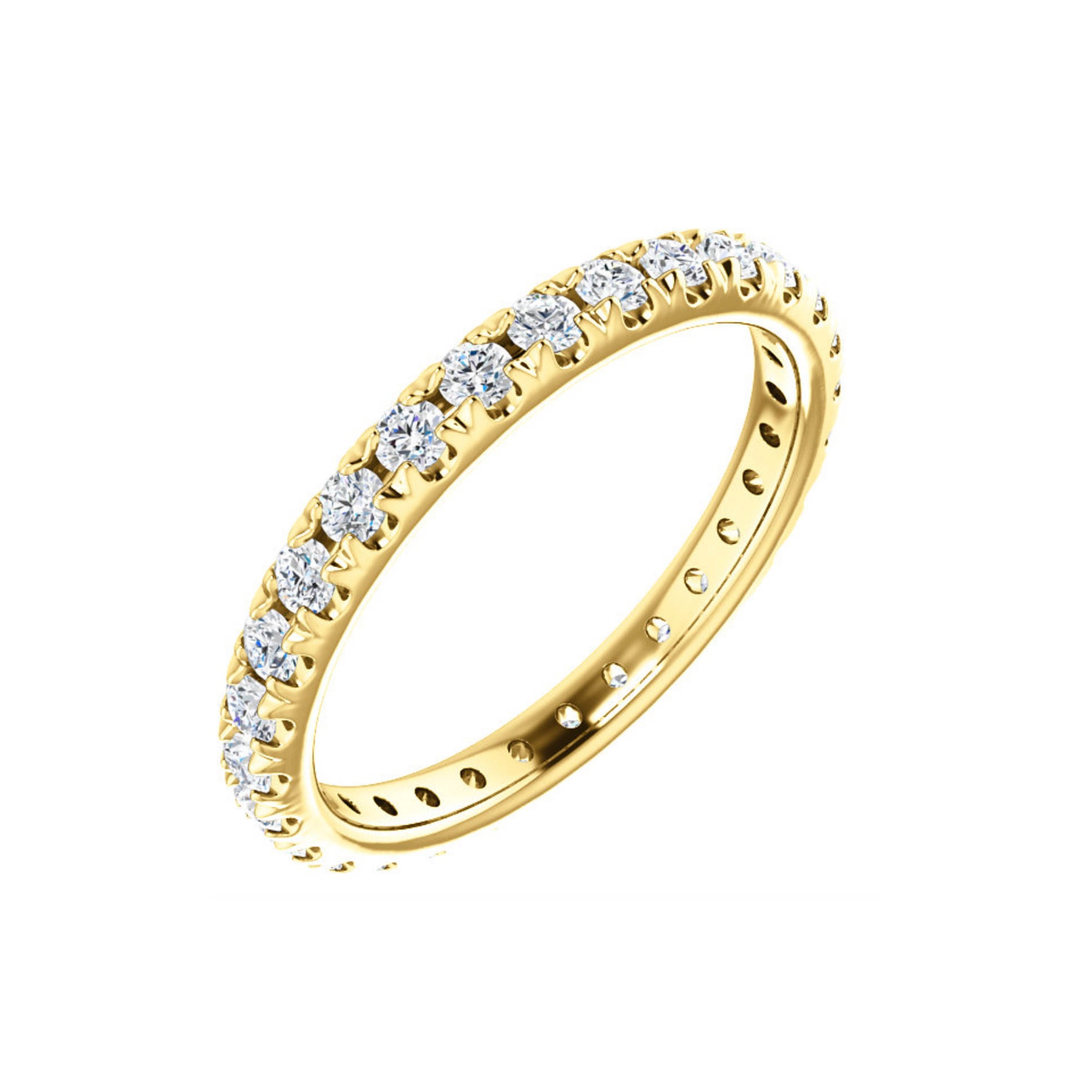 French Set Diamond Eternity Band in White, Yellow or Rose Gold - Talisman Collection Fine Jewelers