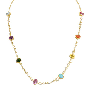 Rainbow Tiny Letters Mantra Necklace by Eden Presley