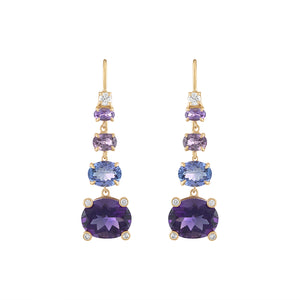 Amethyst and Tanzanite Drop Earrings by Eden Presley