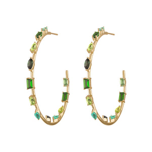 Goddess Shades of Green Hoop Earrings by Eden Presley