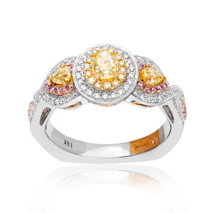 Yellow Oval Diamond Double Halo Ring - Talisman Collection Fine Jewelers