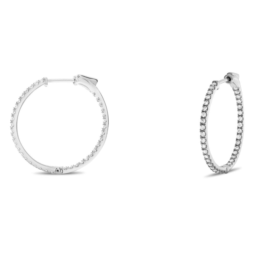 Diamond Hoop Earrings, 0.50 Total Carat Weight - Talisman Collection Fine Jewelers