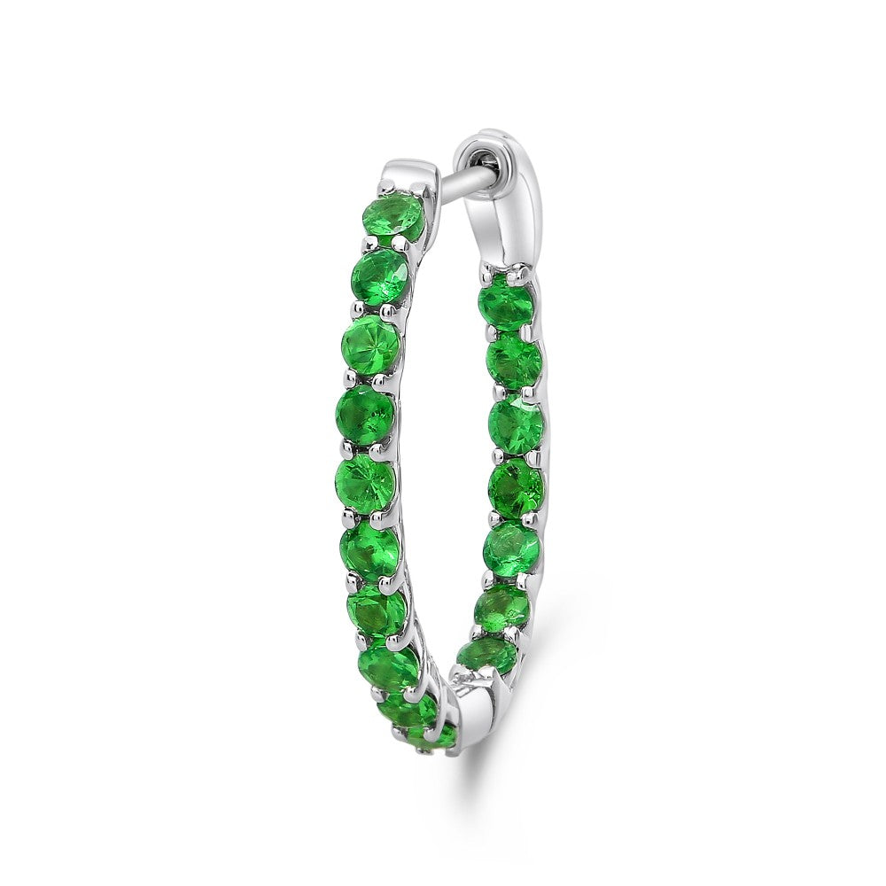 Tsavorite Garnet Hoop Earrings - Talisman Collection Fine Jewelers