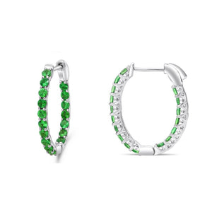 Tsavorite Garnet Hoop Earrings - Talisman Collection Fine Jewelers