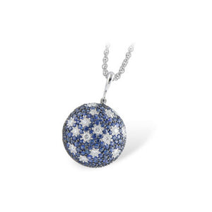Blue Sapphire and Diamond Galaxy Necklace