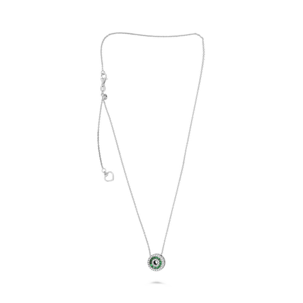 Tsavorite and Diamond Open Circle Necklace - Talisman Collection Fine Jewelers