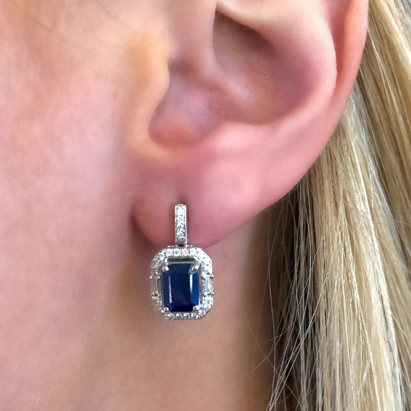 Blue Sapphire and Diamond Royal Drop Earrings - Talisman Collection Fine Jewelers