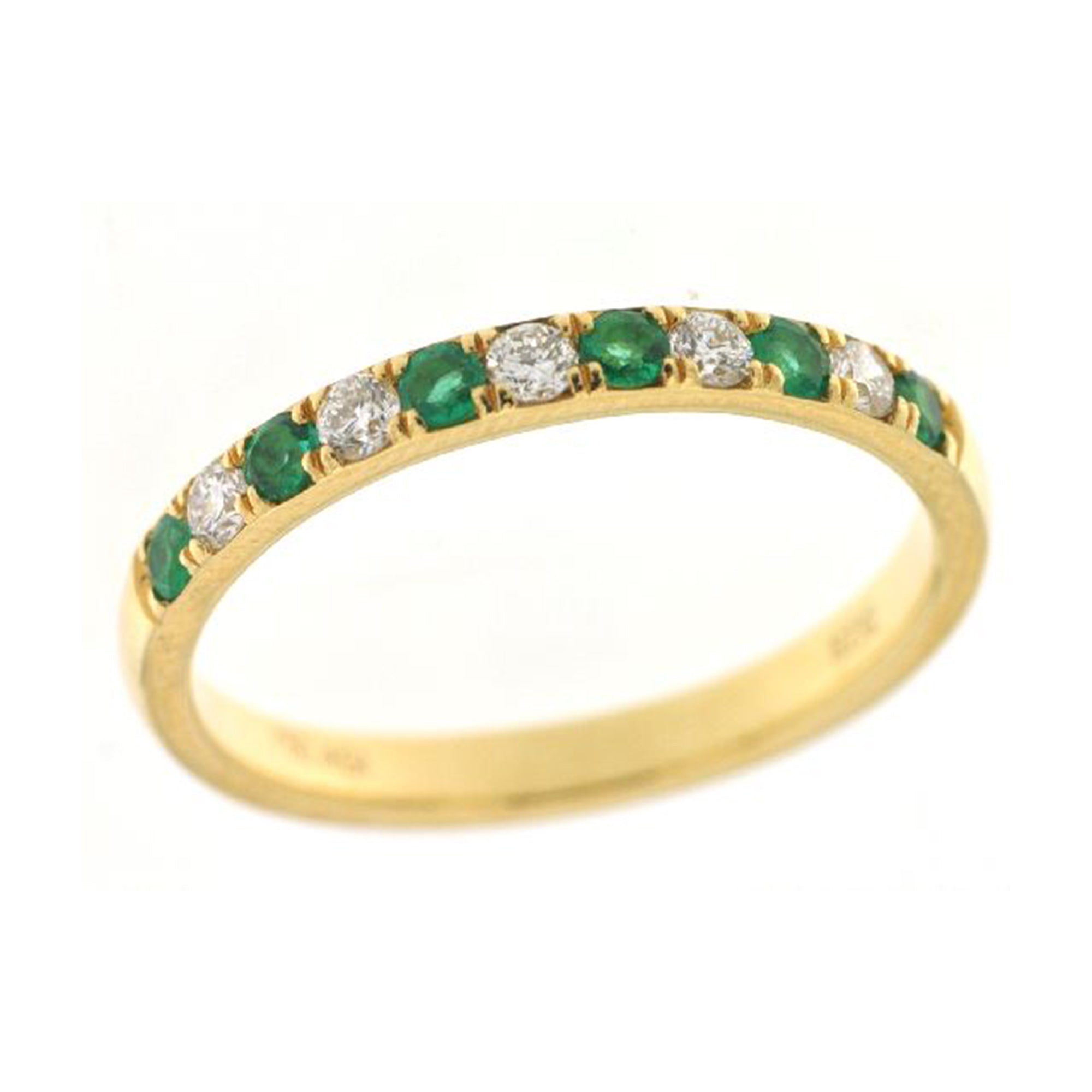 Emerald and Diamond Alternating Stack Ring - Talisman Collection Fine Jewelers