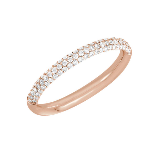 Pave Diamond Stack Band in White, Yellow or Rose Gold