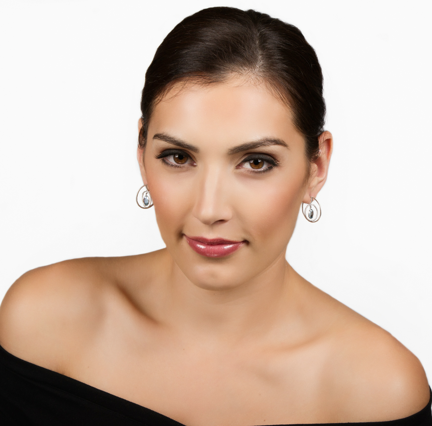 3D Aquamarine Hoop Earrings by Suzy Landa - Talisman Collection Fine Jewelers